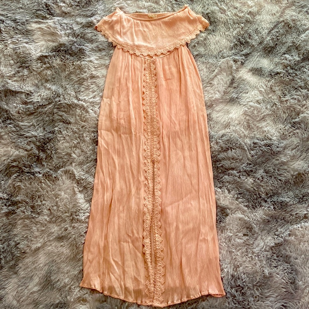 Hint of Mint Pink Maxi Dress